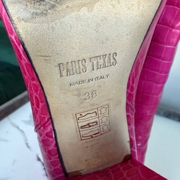 Paris Texas Pink Croc Embossed Leather Knee High Boots Size 38 - Picture 8 of 8